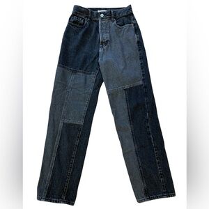 PacSun High Rise Black and Gray Jeans Patchwork Design Size 24